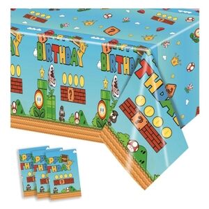 3Pcs Super Mario Brothers Adventure‎ Party Tablecloths 108 x 54 inches